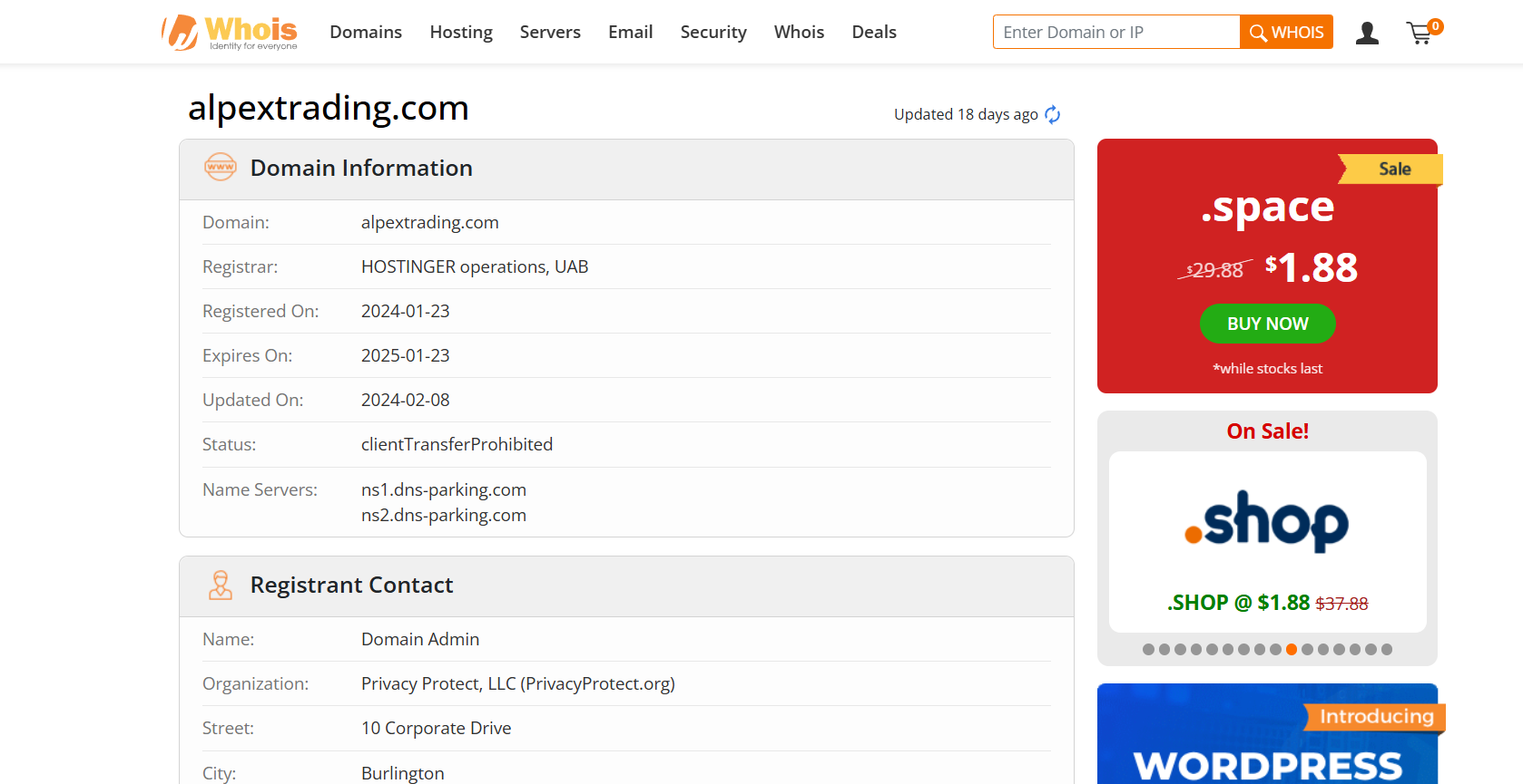 alpextrading.Whois