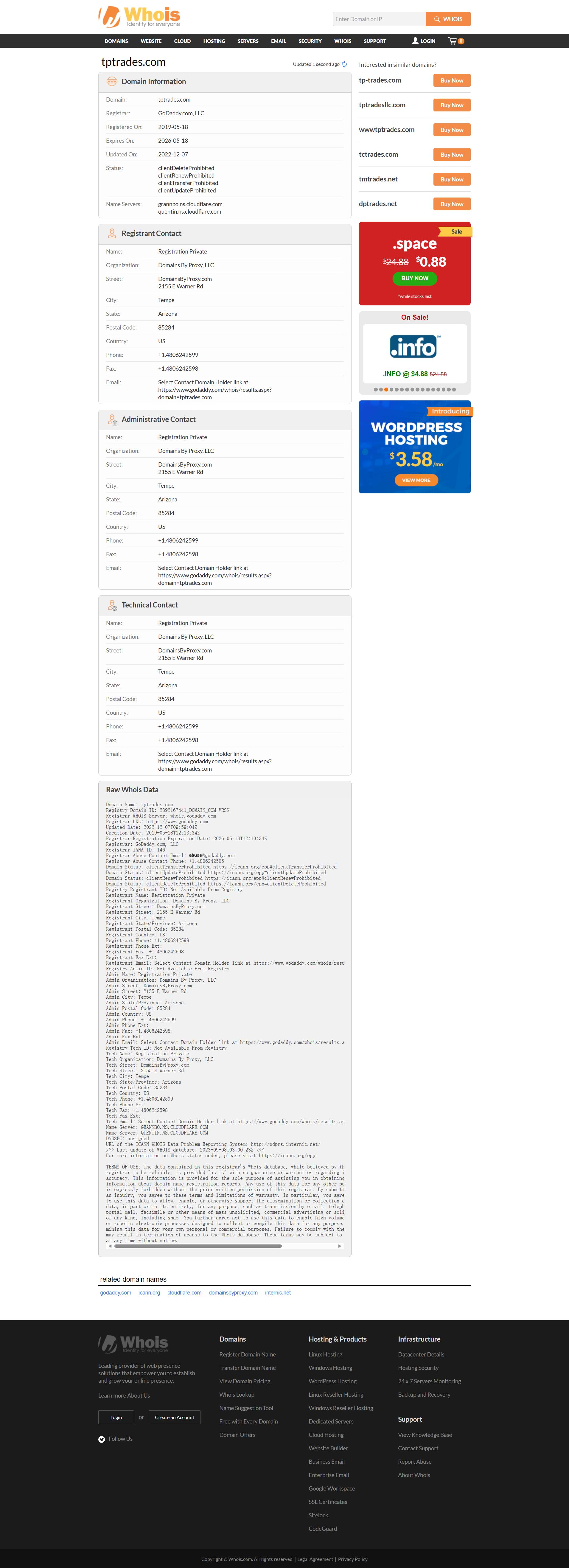 whois.com domain age data
