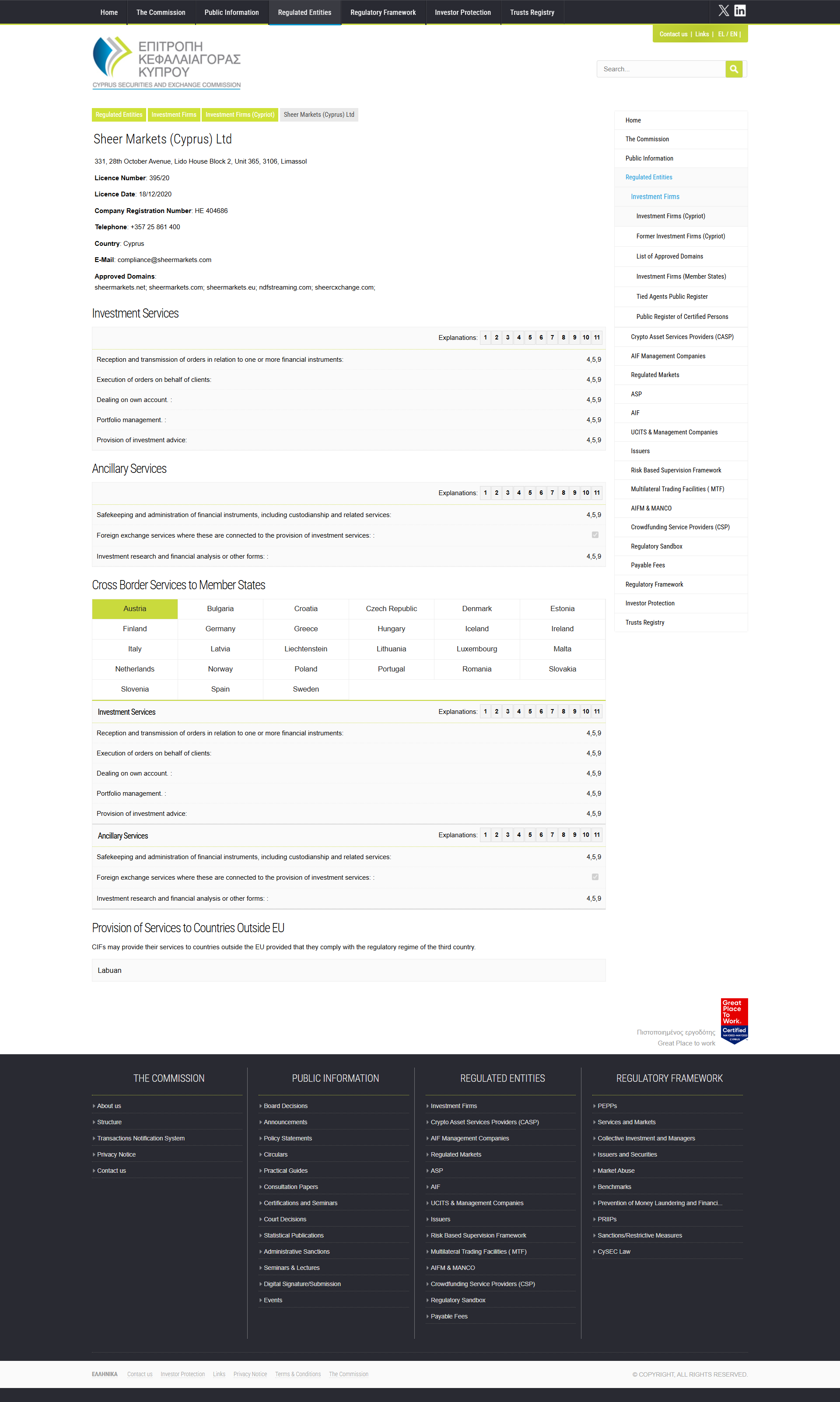 CYPRUS SECURITIES AND EXCHANGE COMMISSION