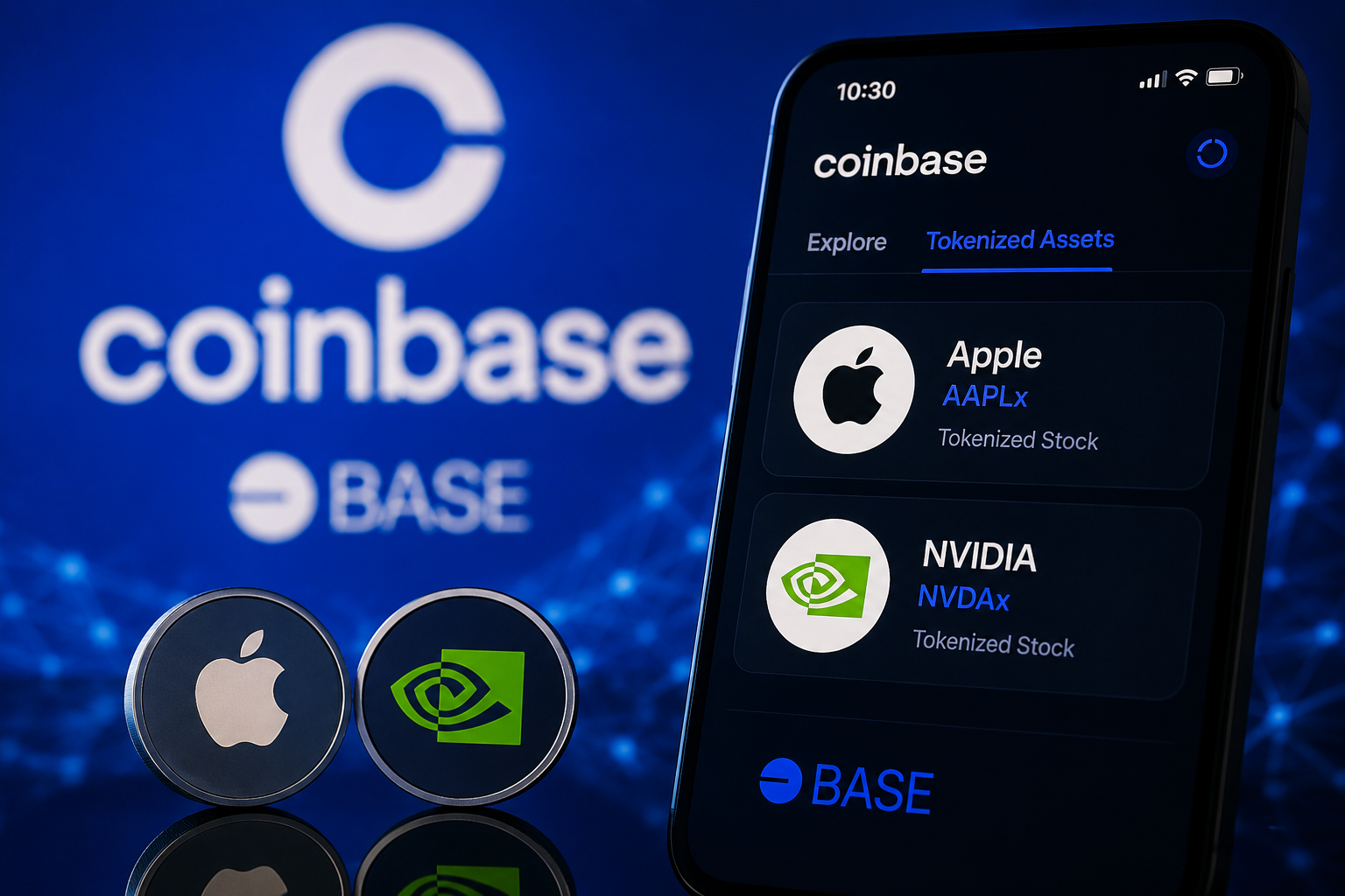 Coinbase Launches Tokenized Apple and Nvidia Stocks on Base Network