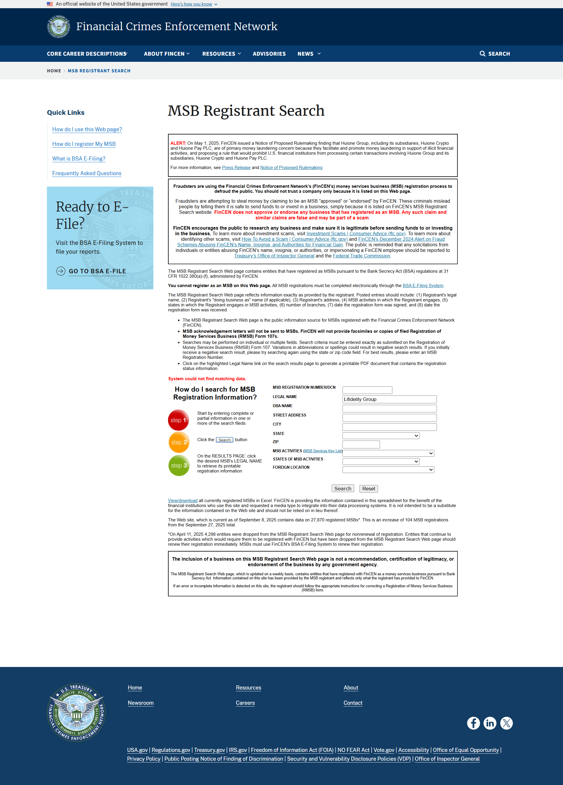 United States Financial Crimes Enforcement Network（FinCEN）