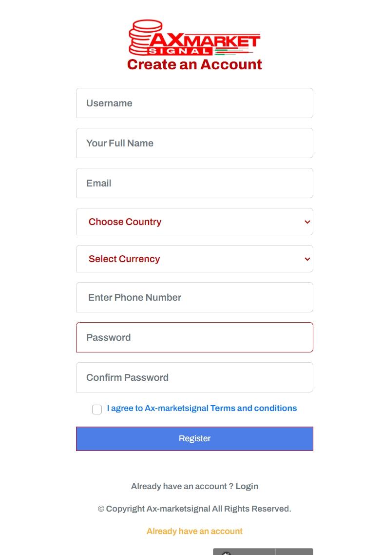 register of Axmarketsignal