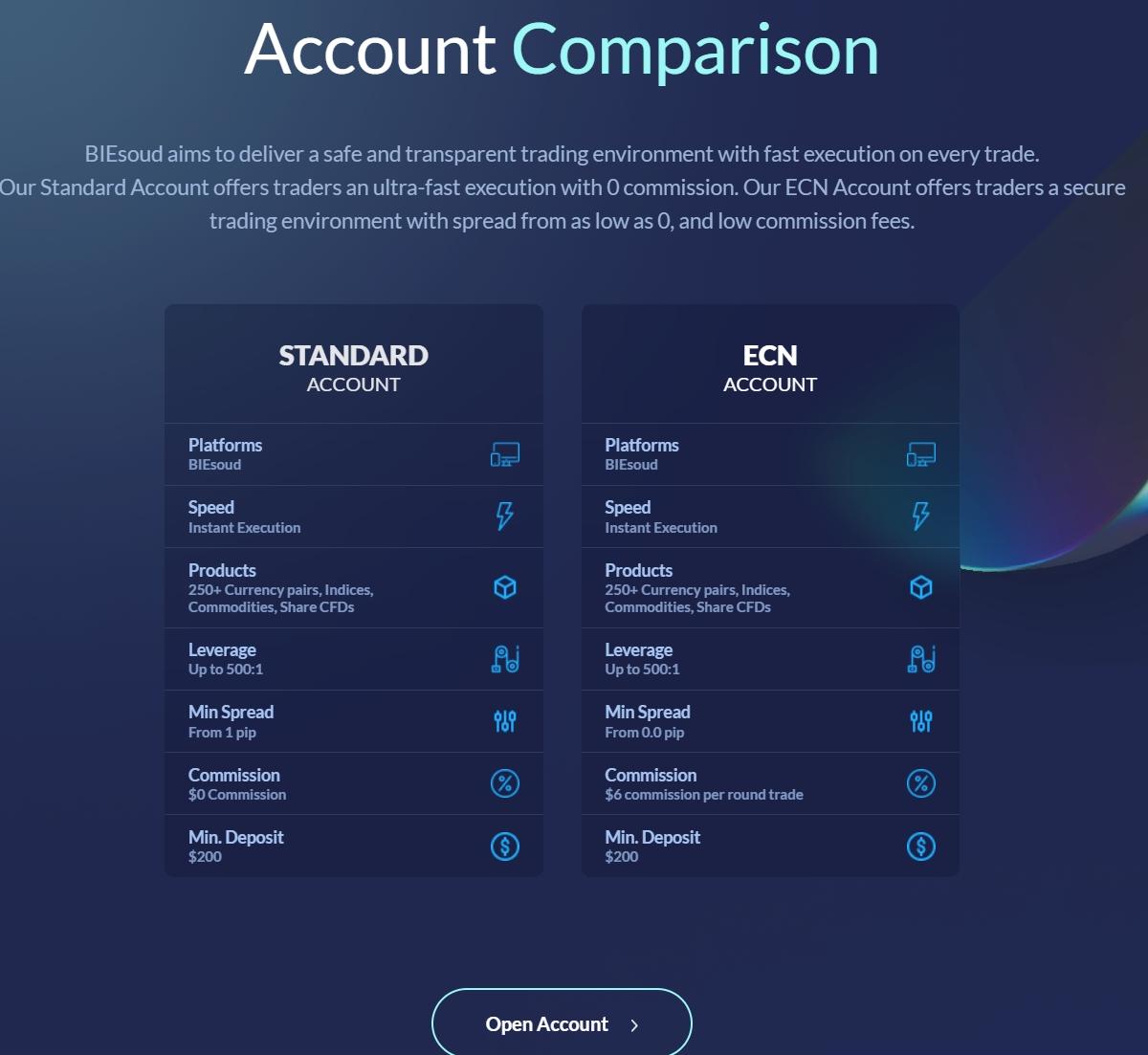 Account Types at BIEsoud