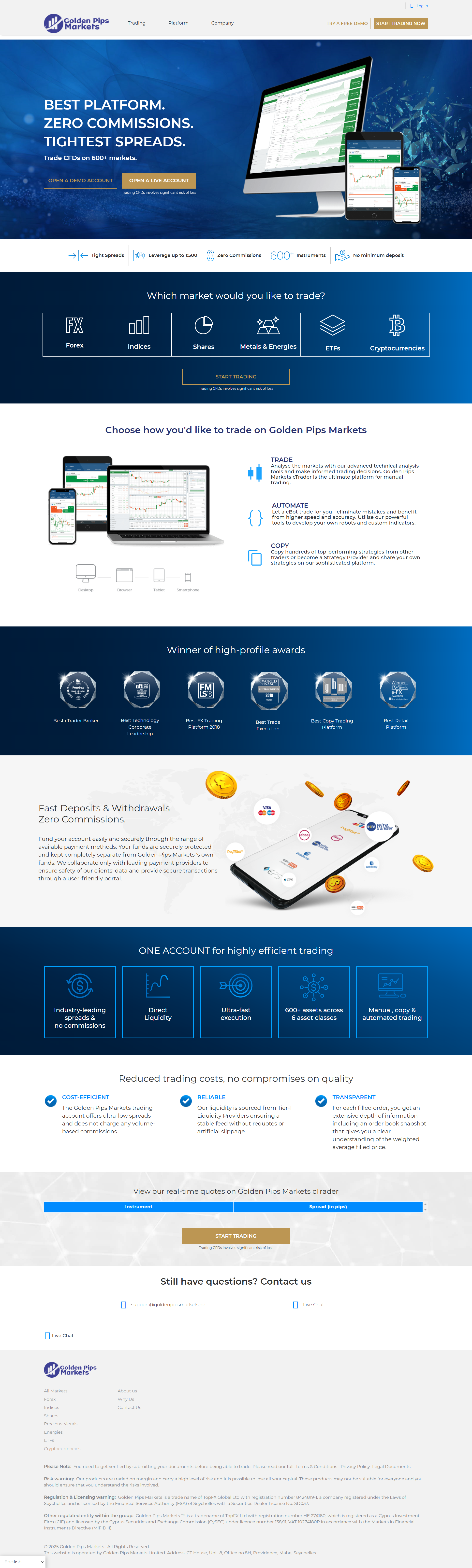 Golden Pips Markets Official Website