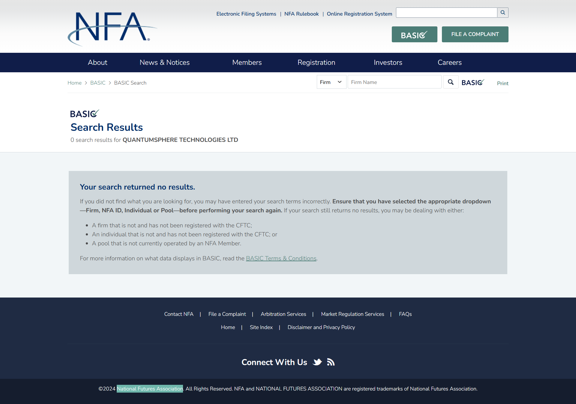 National Futures Association(NFA)Official Website