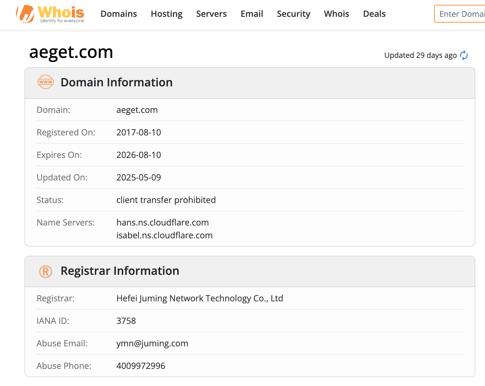 Website registration time