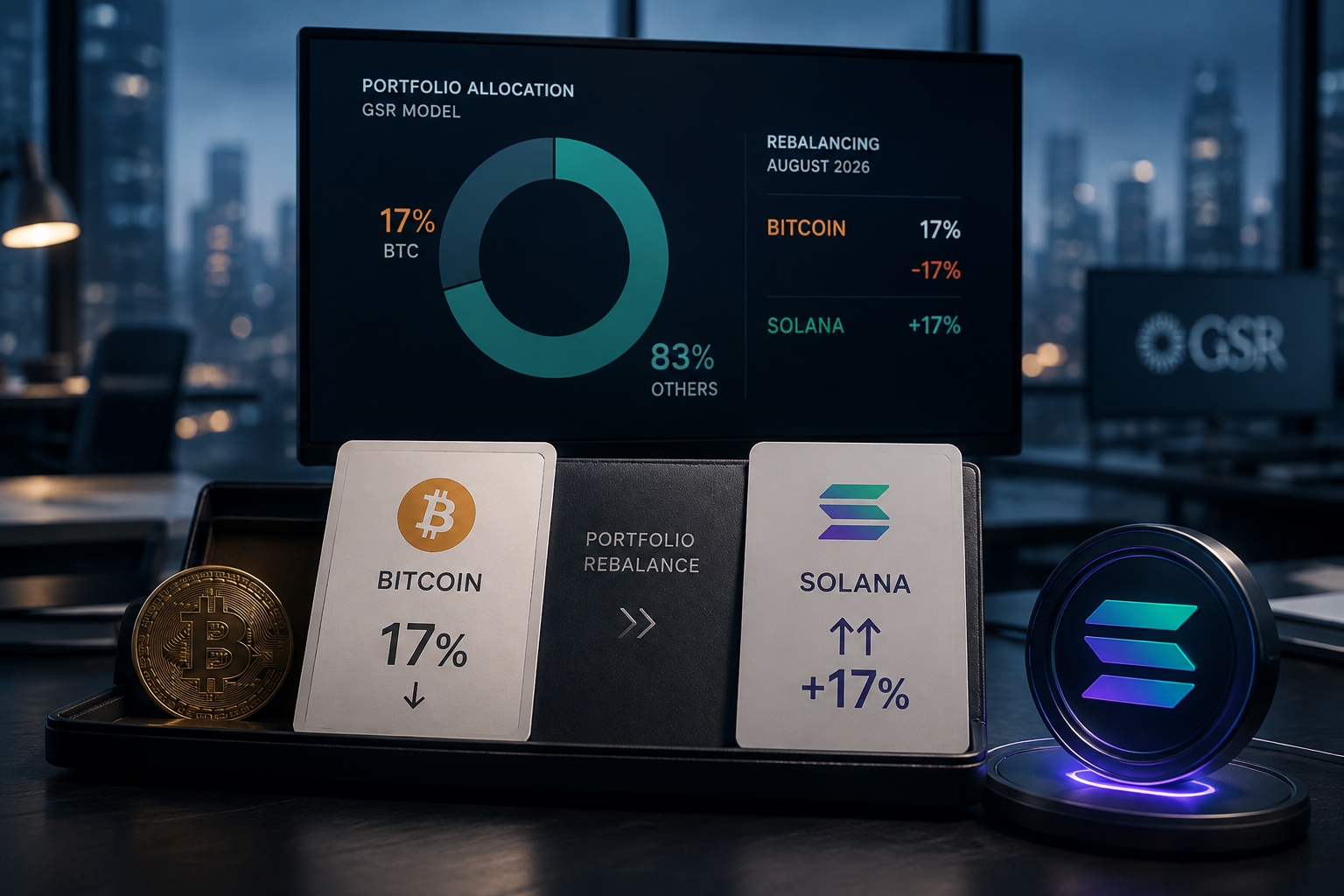 Crypto Market Maker GSR Cuts Bitcoin to 17% While Boosting Solana to 44%