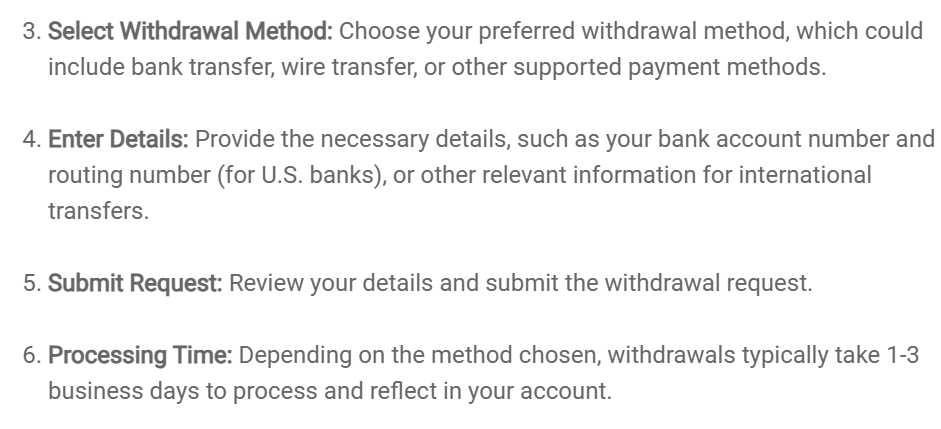Deposit and Withdrawal Methods