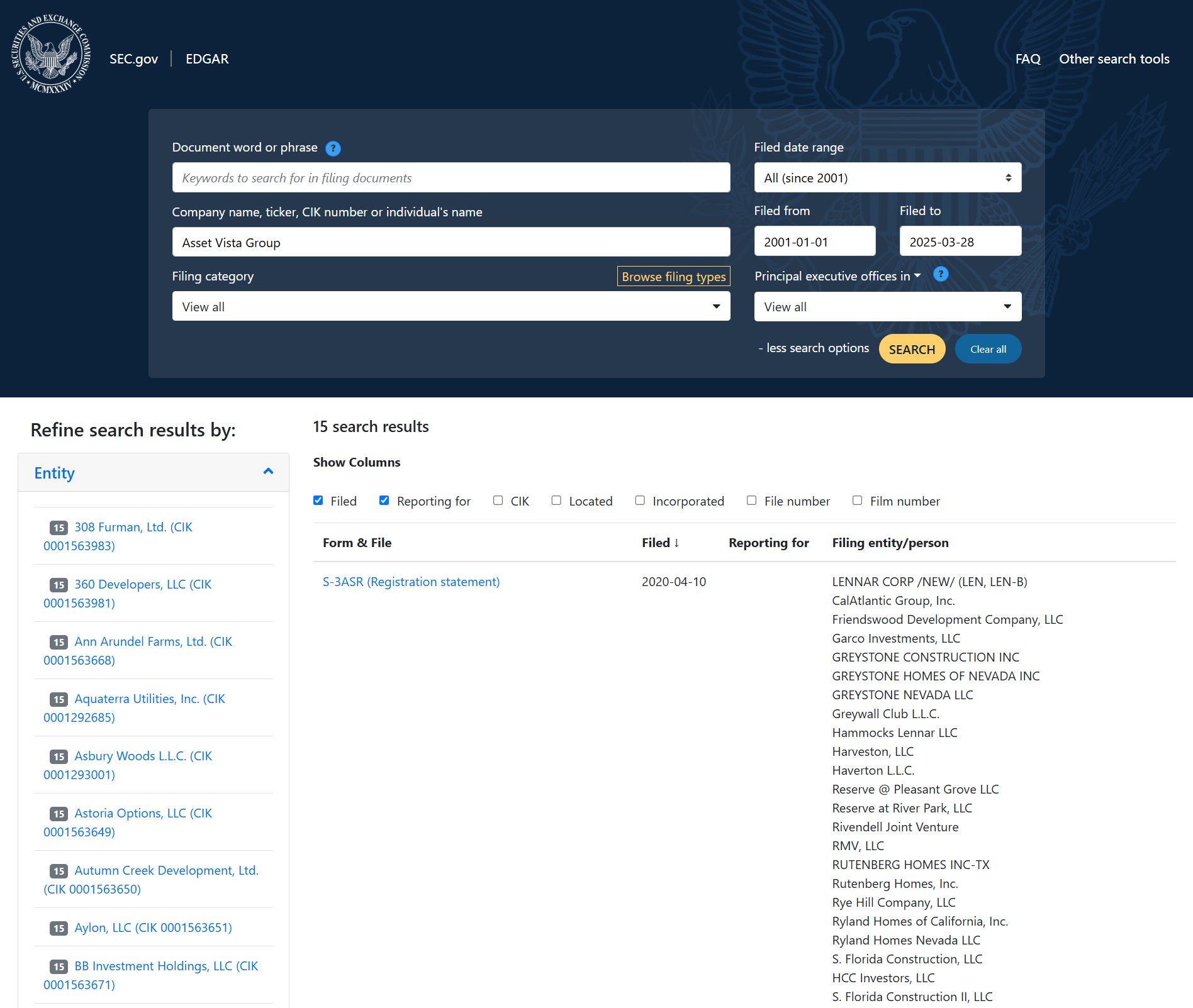 U.S. Securities and Exchange Commission（SEC）