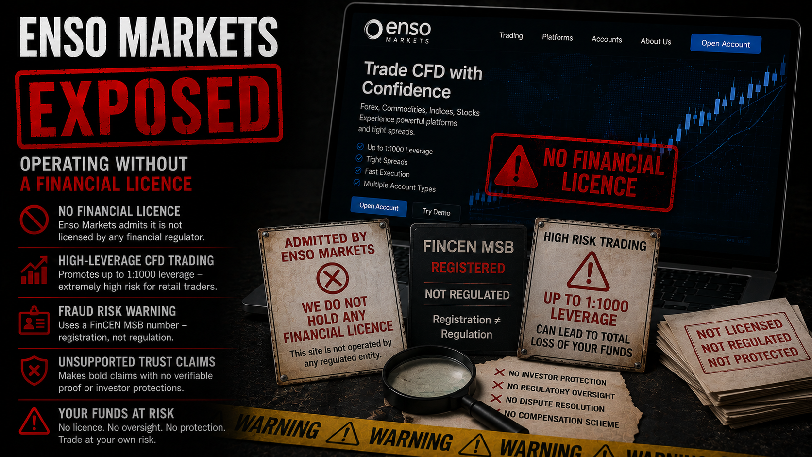 Enso Markets 因无金融牌照运营而被曝光