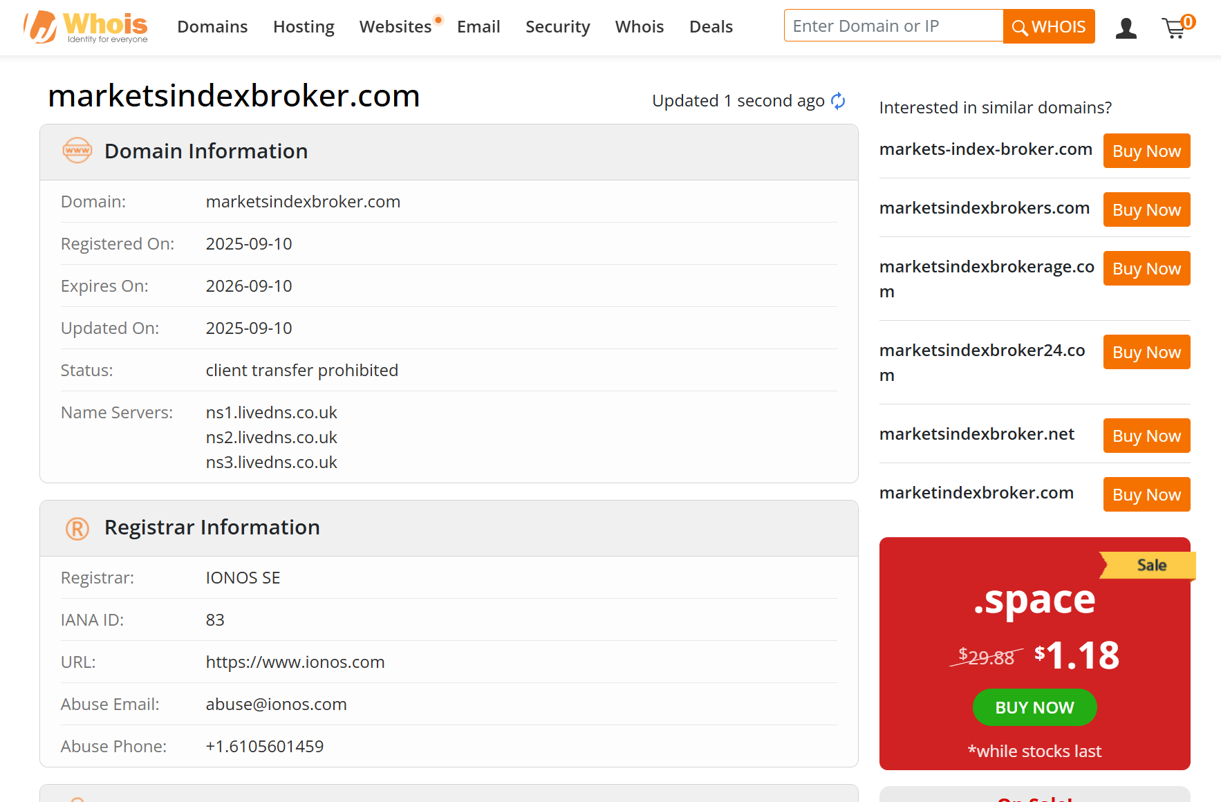 WHOIS domain registration date