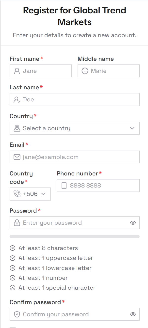 Registration Form Information