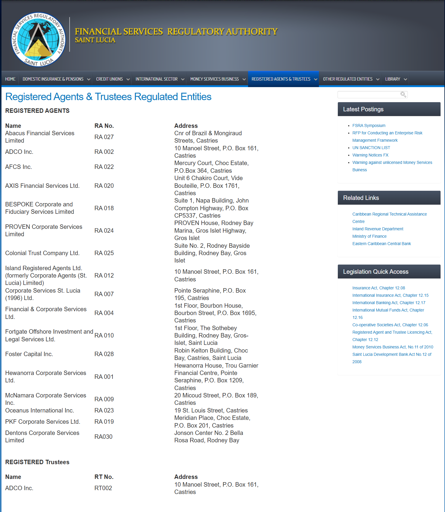 FSRA regulated-entities