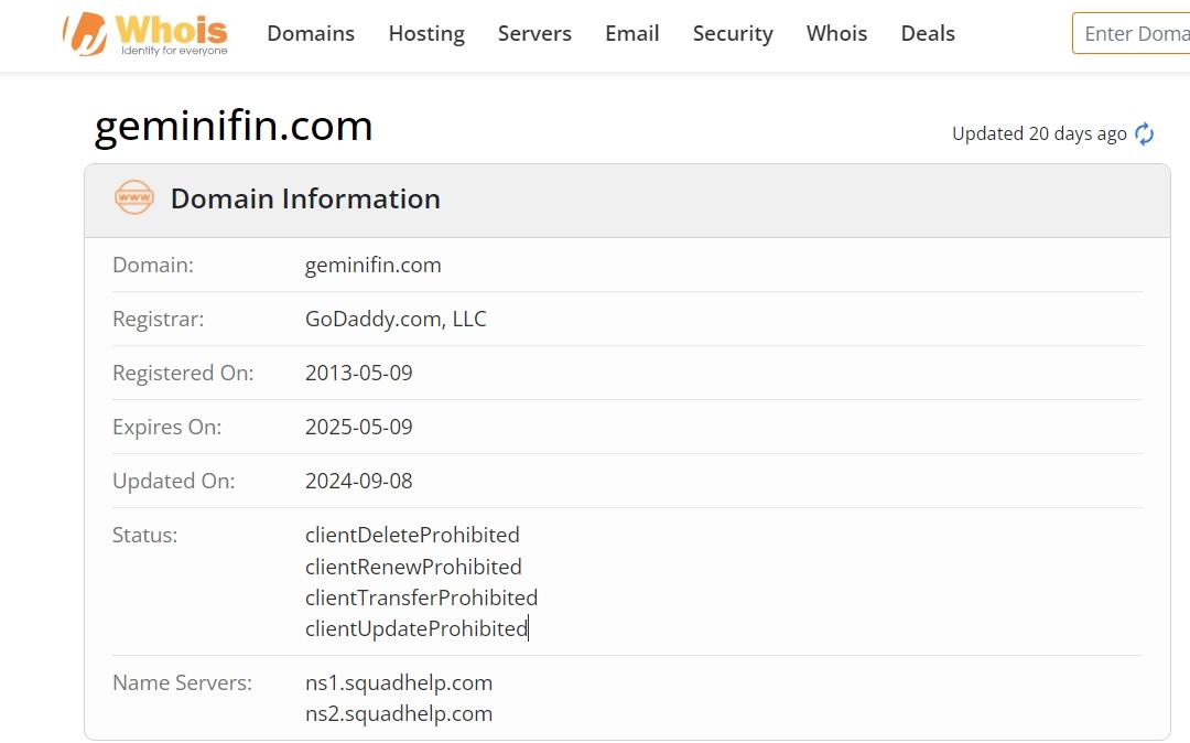 domain time of Geminifin