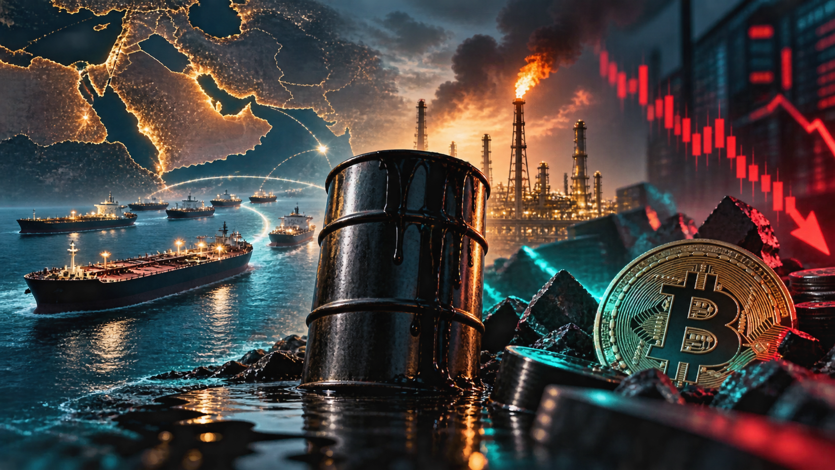 Harga Brent hampir ke paras tertinggi tahun ini, saham dan Bitcoin tertekan