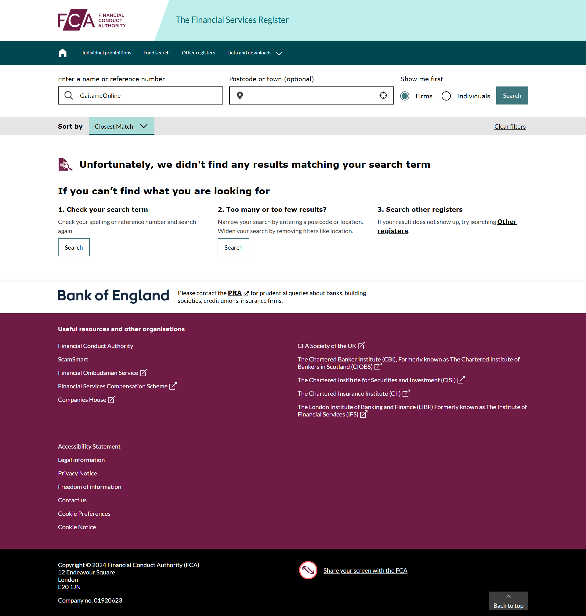 United Kingdom Financial Conduct Authority(FCA)