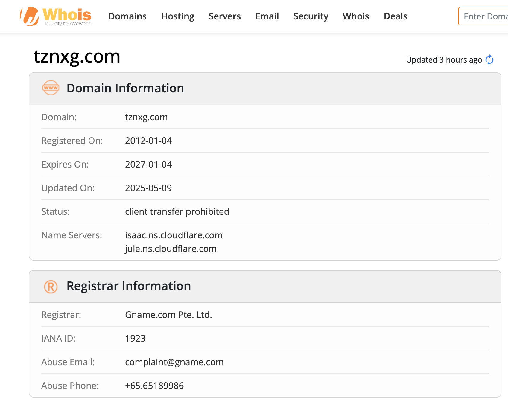Website registration time