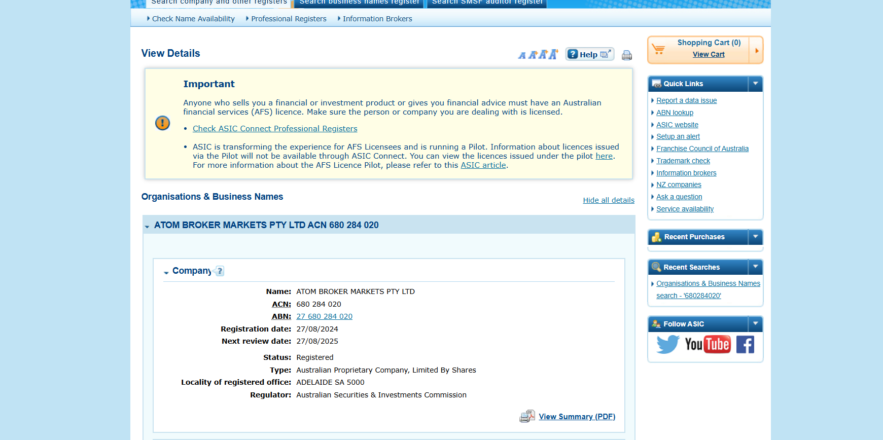 AM Broker.ASIC