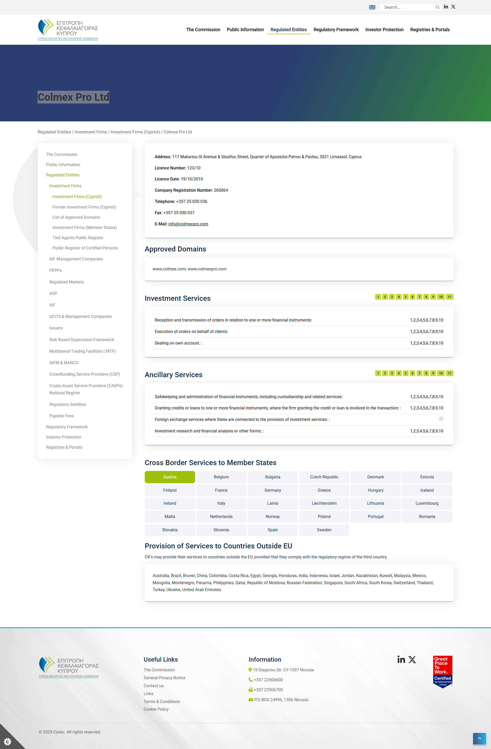 CYPRUS SECURITIES AND EXCHANGE COMMISSSION(CySEC)