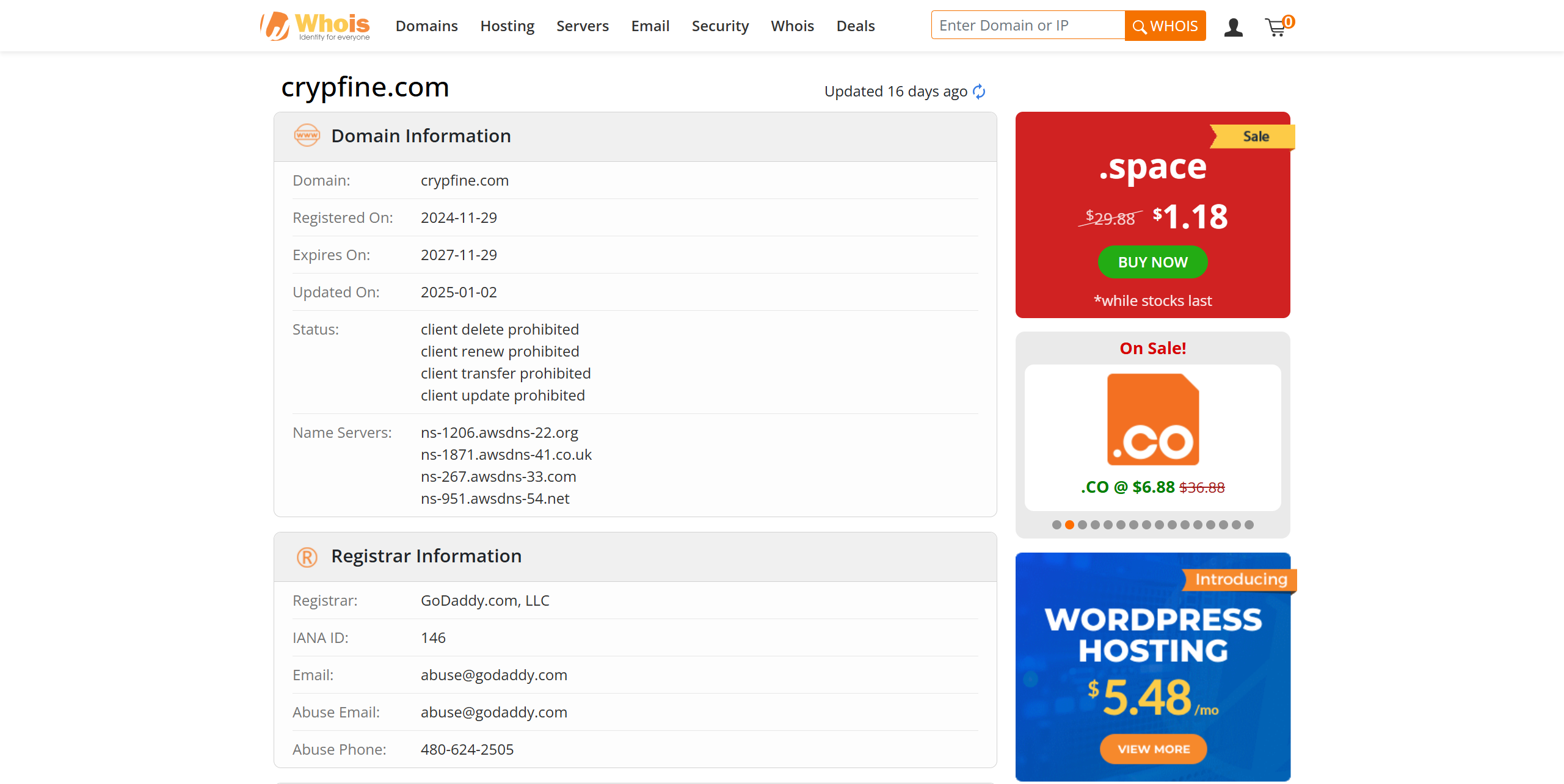 Datum der Domainregistrierung