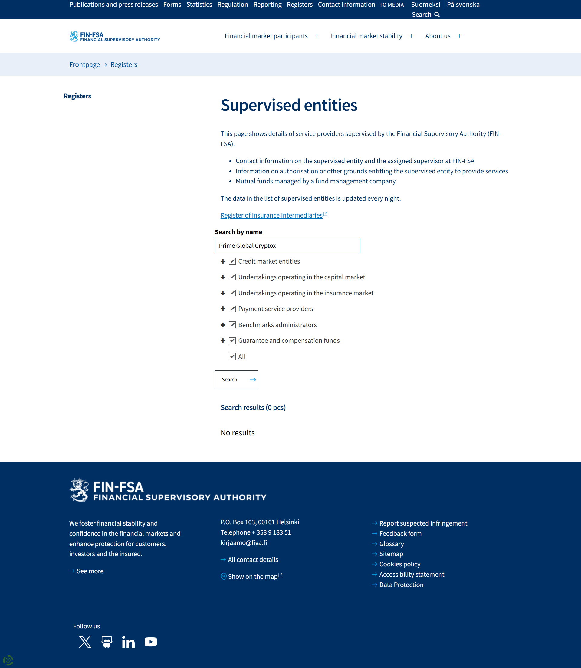 Finnish Financial Supervisory Authority ( FIN-FSA )