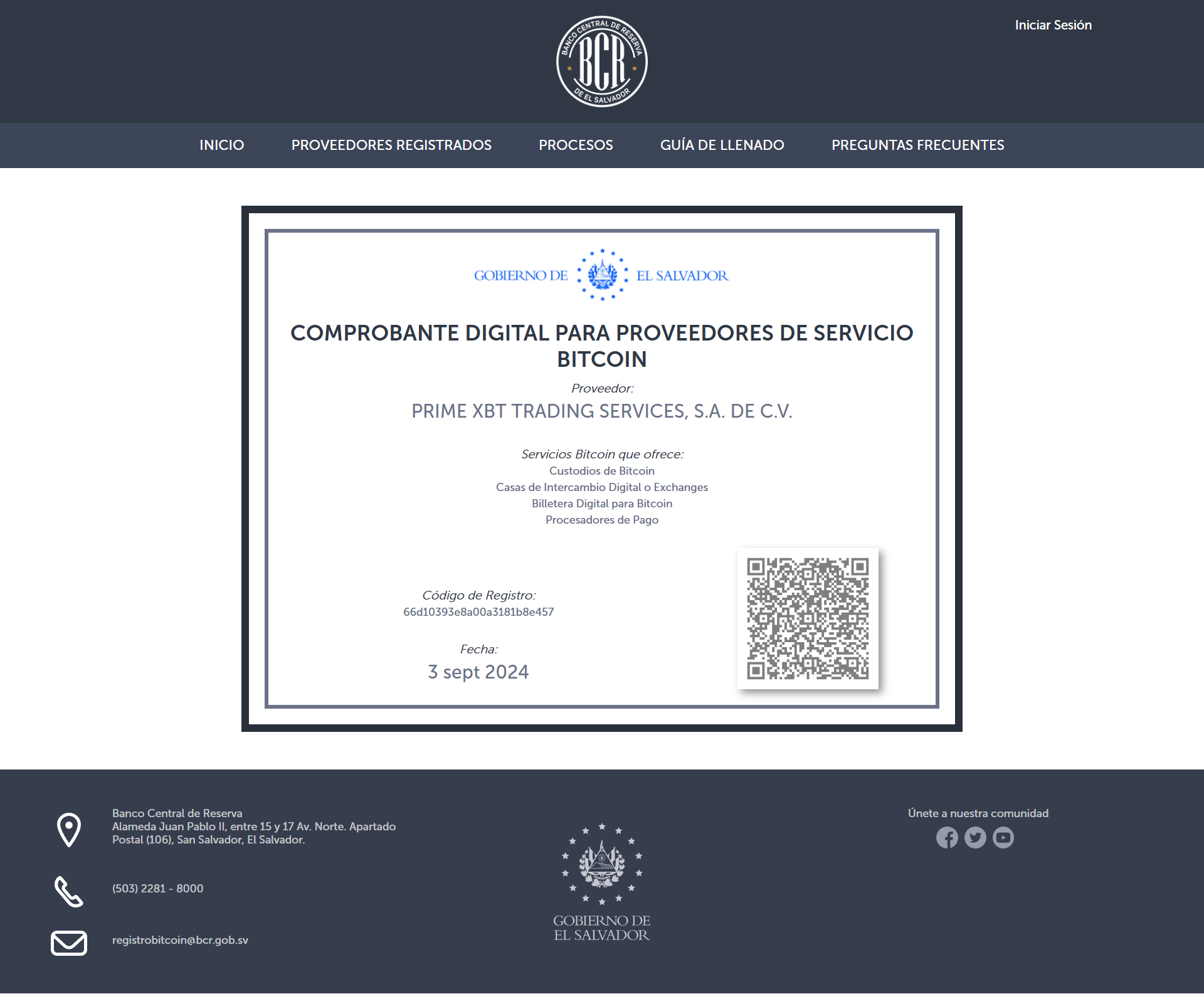 Banco Central de Reserva, El Salvador（BCR）Official Website