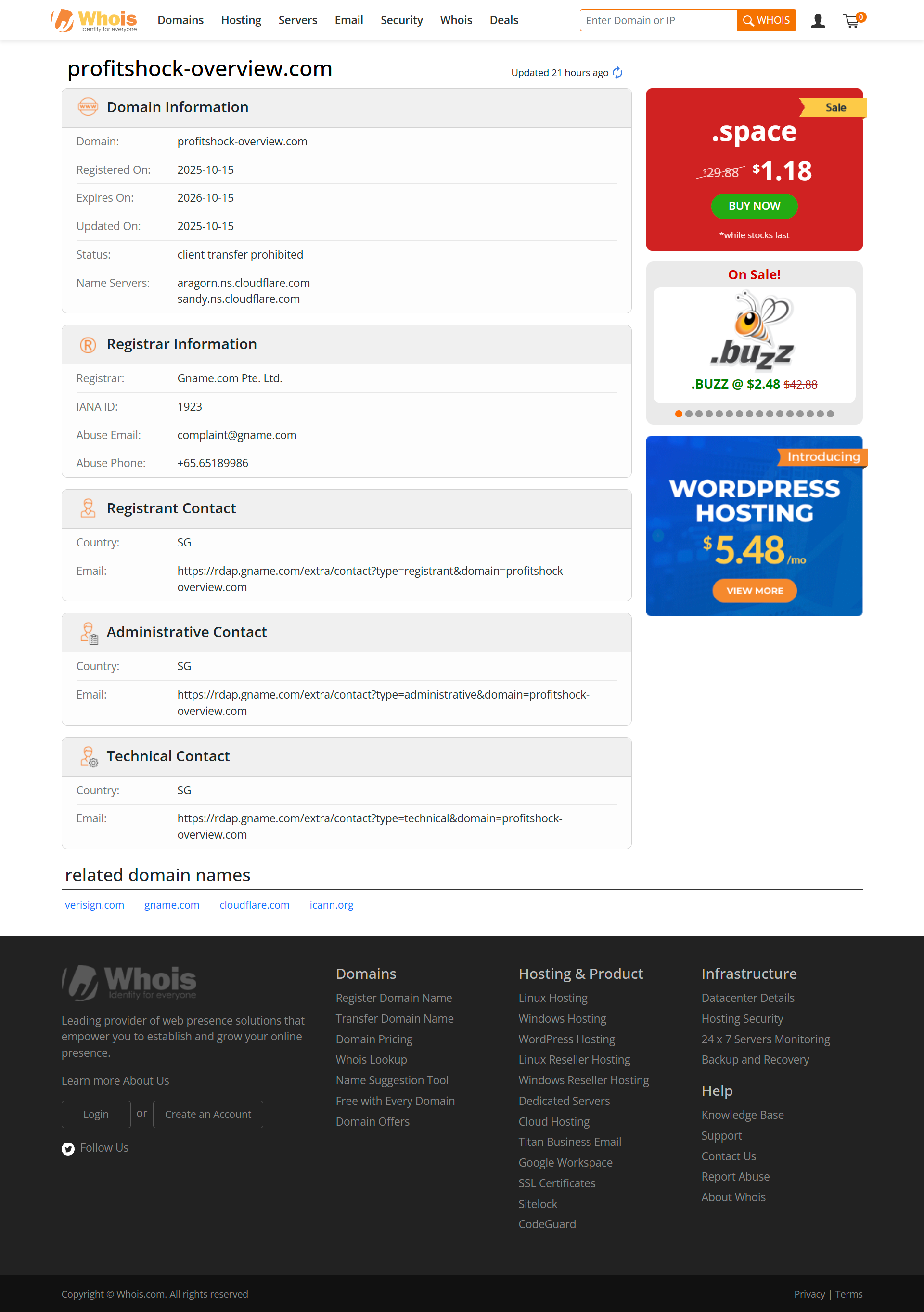 WHOIS Lookup Results