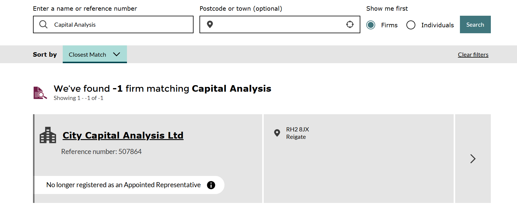 Capital Analysis FCA