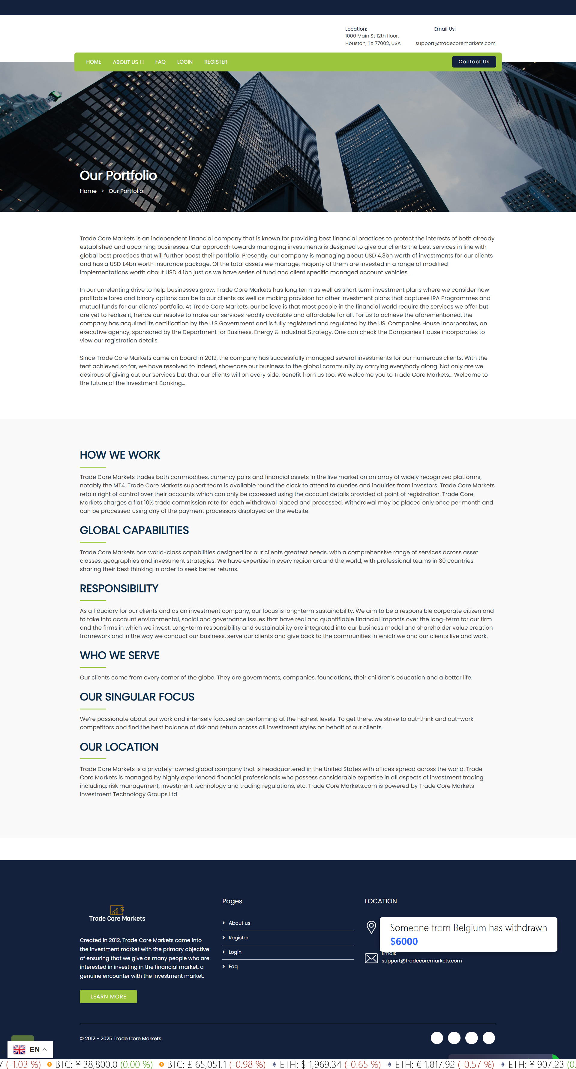Trade Core Markets Official Website