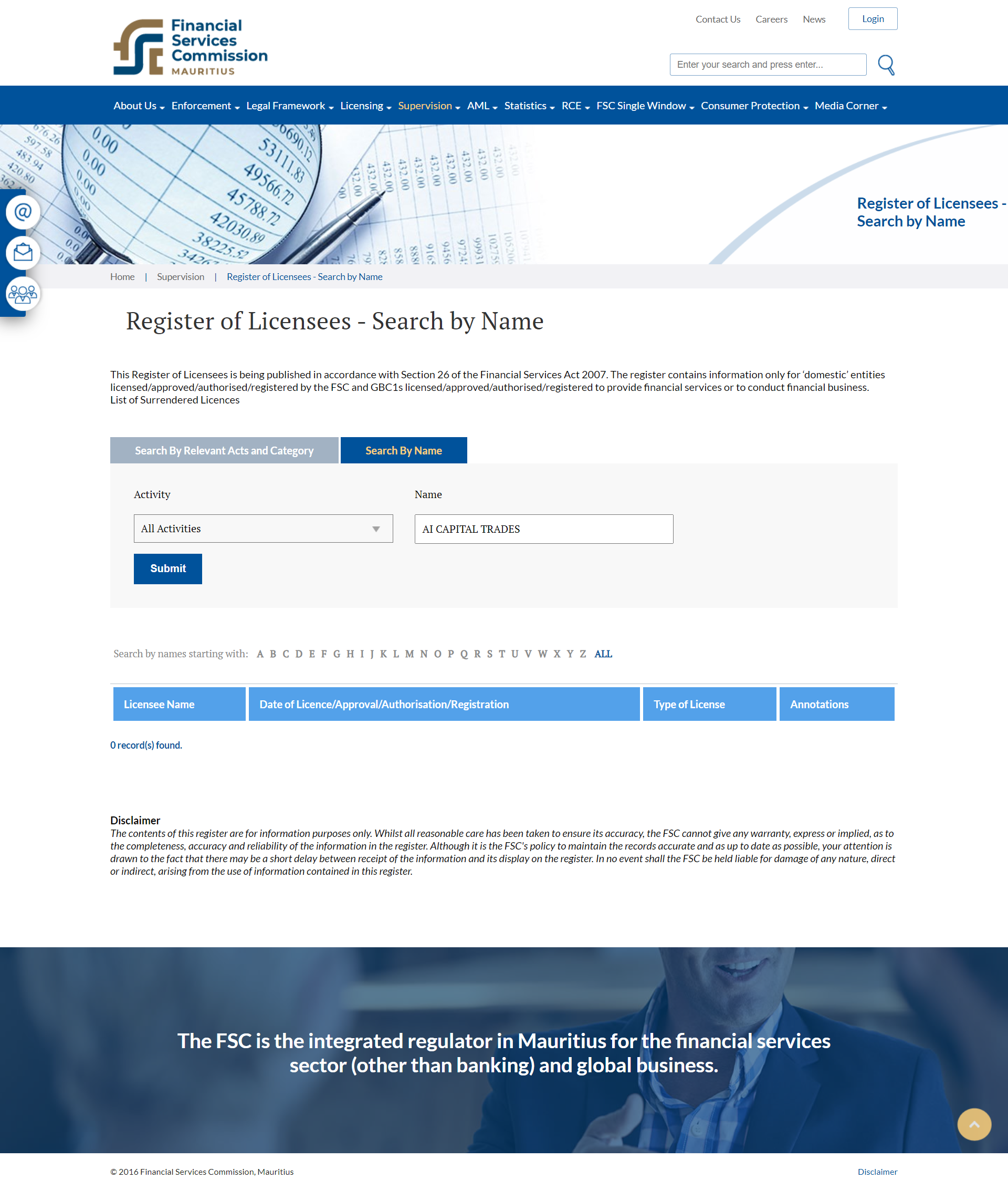 Financial Services Commission, Mauritius