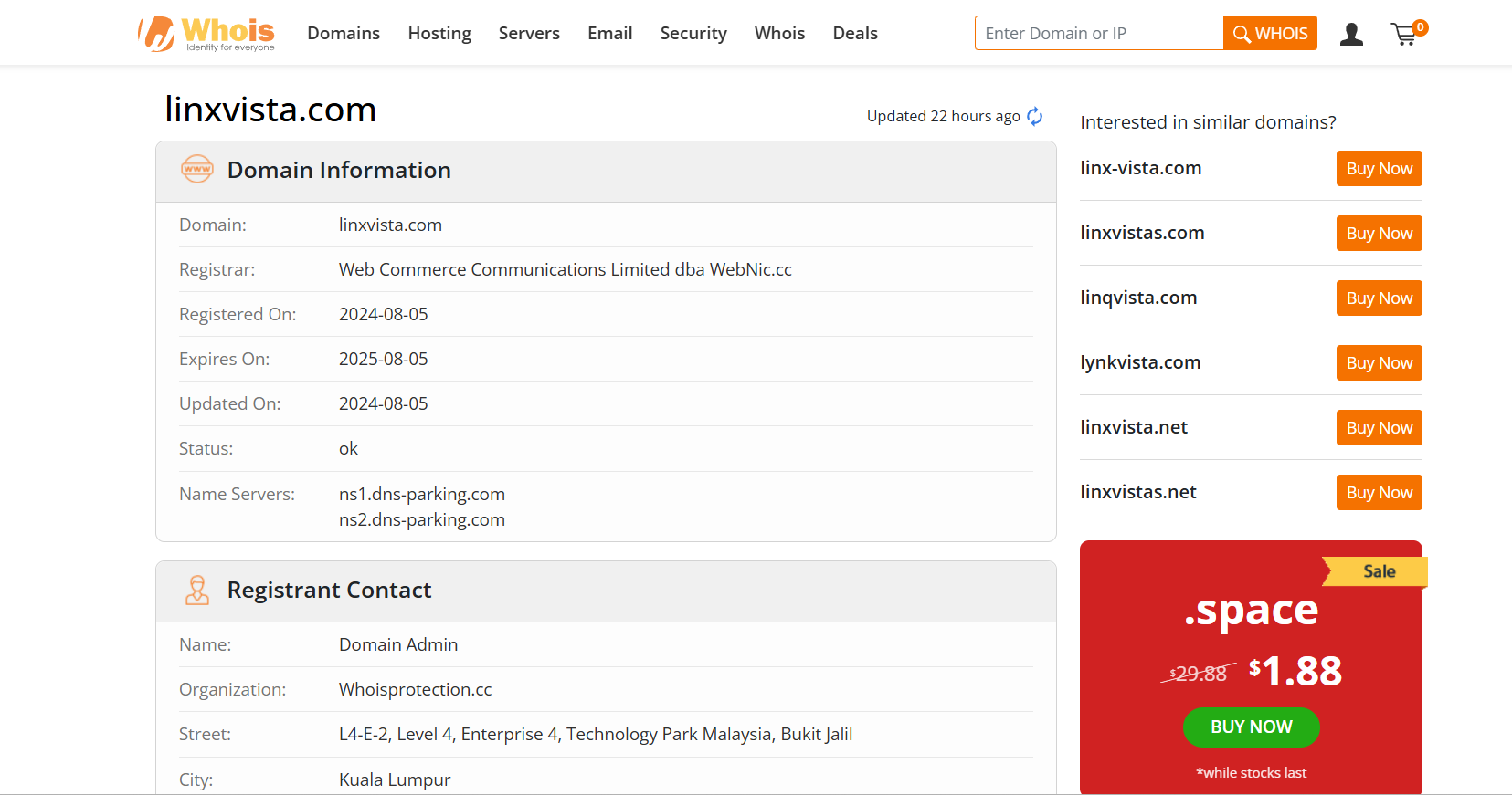 LinxVista whois