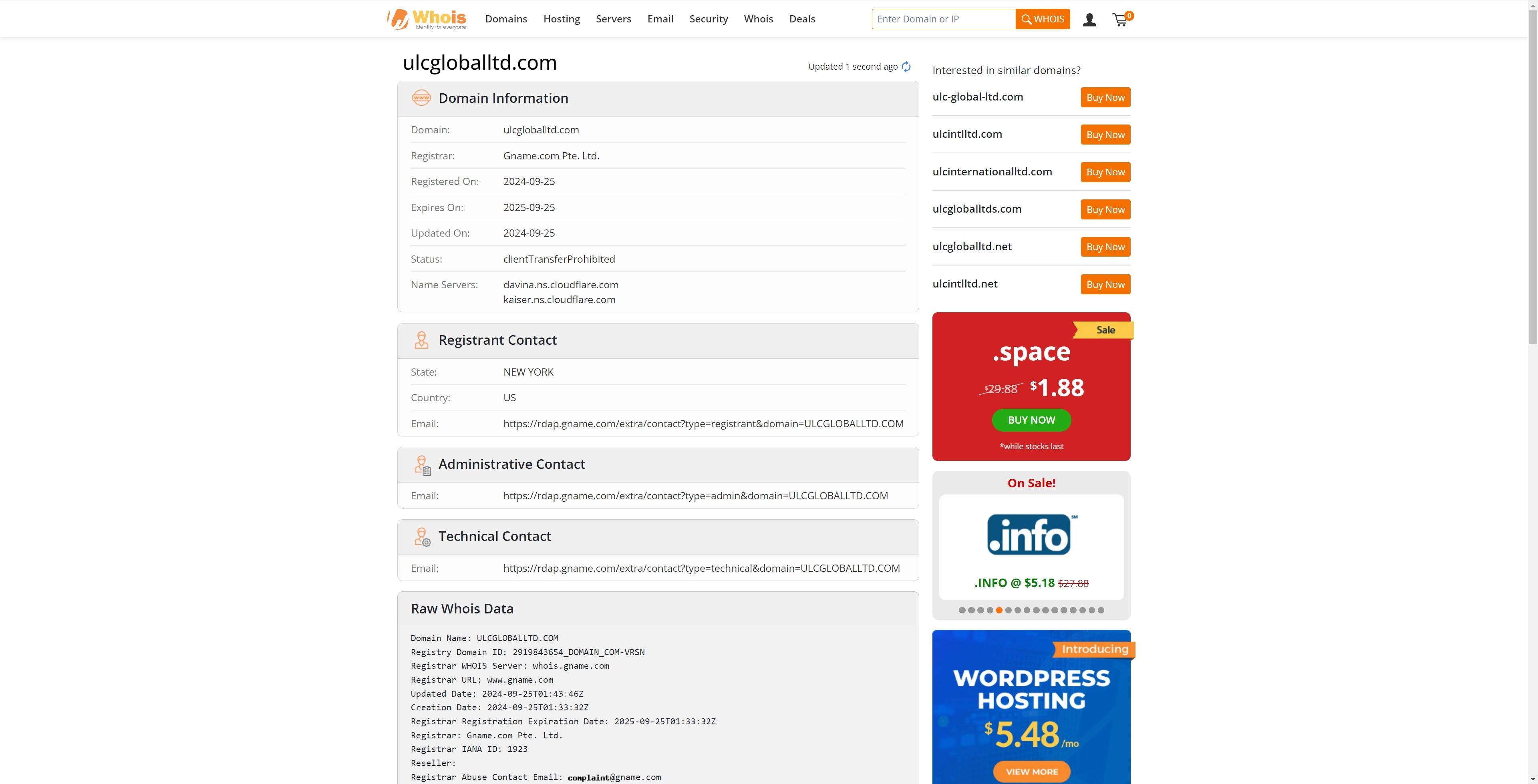 ULC GLOBAL domain registration date