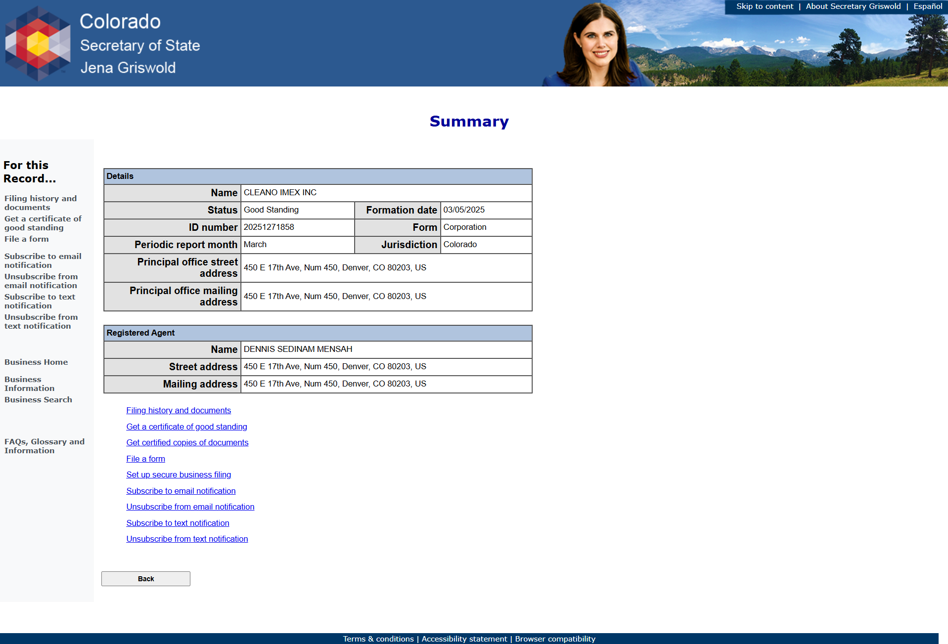 Colorado Secretary of State