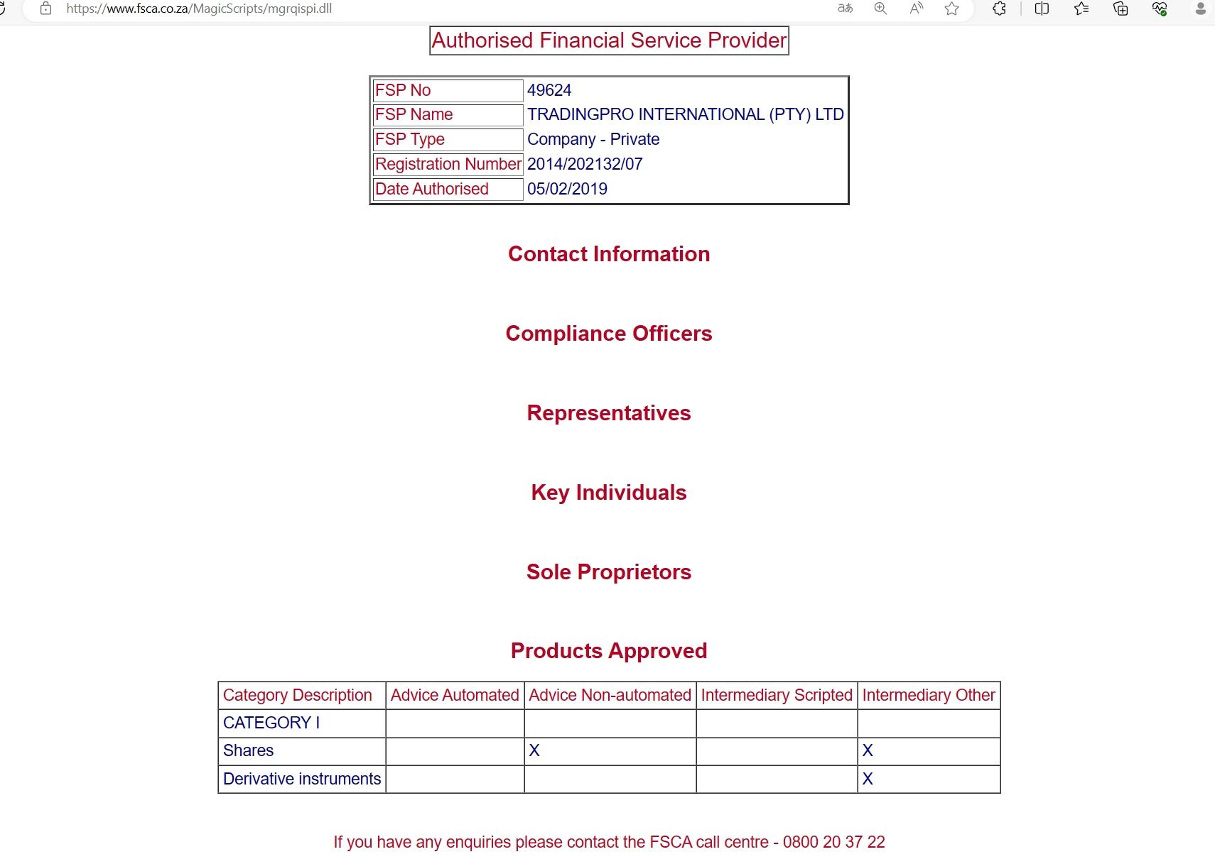 Financial Sector Conduct Authority (FSCA)