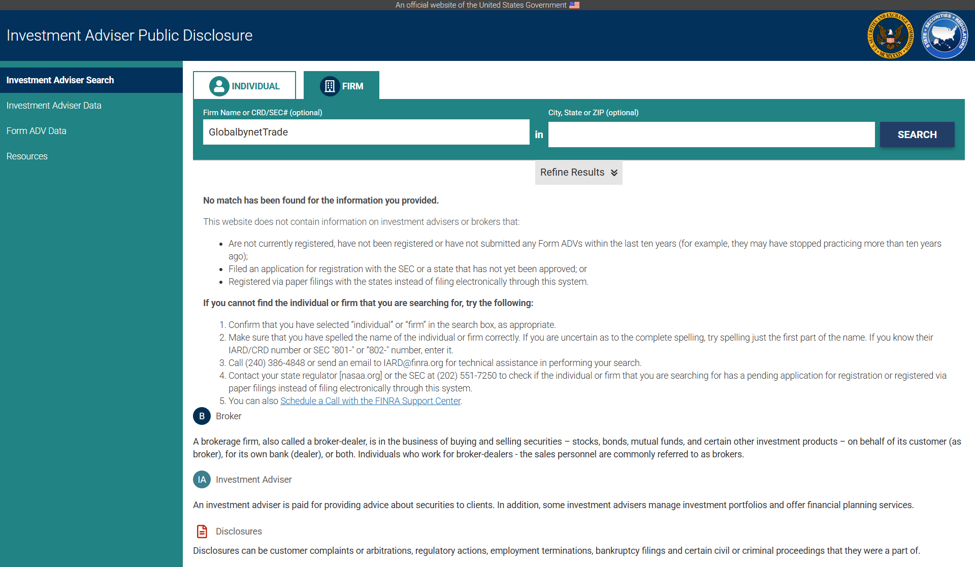 Investment Adviser Public Disclosure(IAPD)