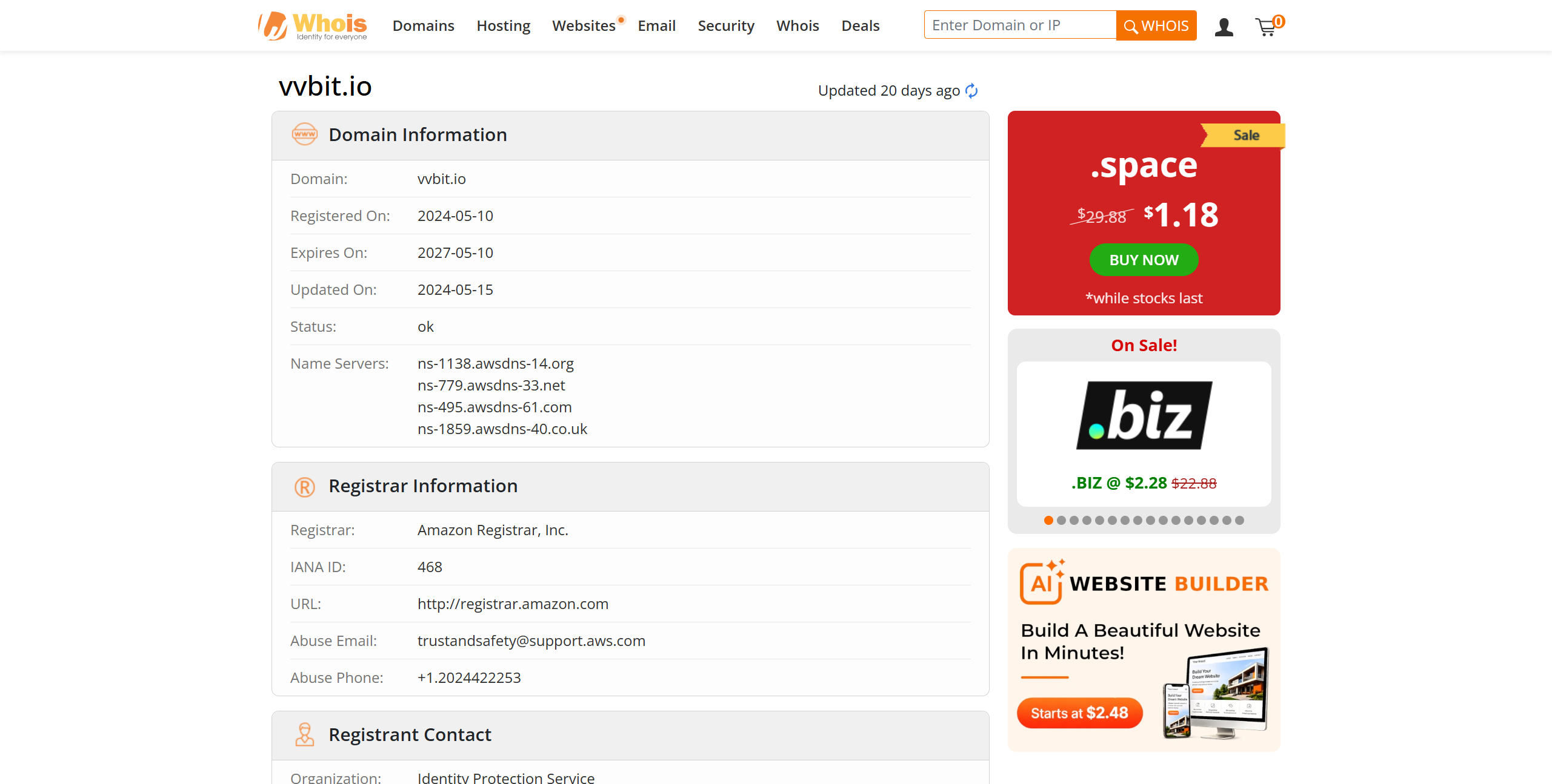 Domain registration time