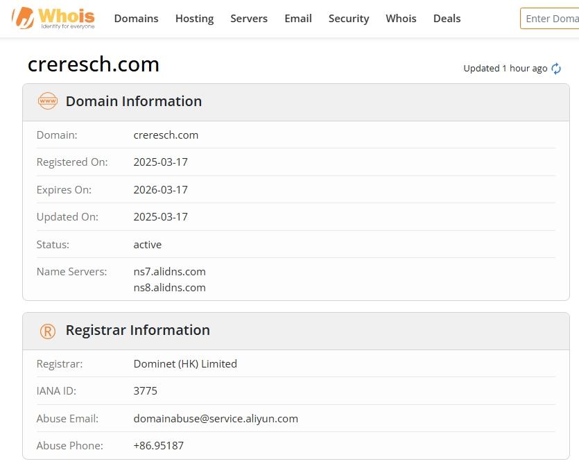 Website registration time