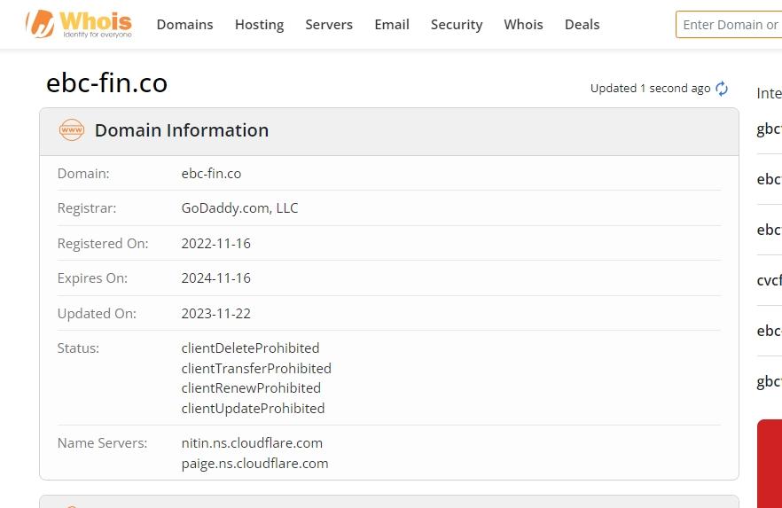 EBC Whois Lookup