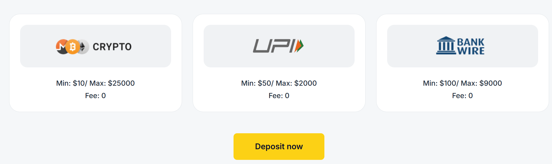 Deposit and Withdrawal Information