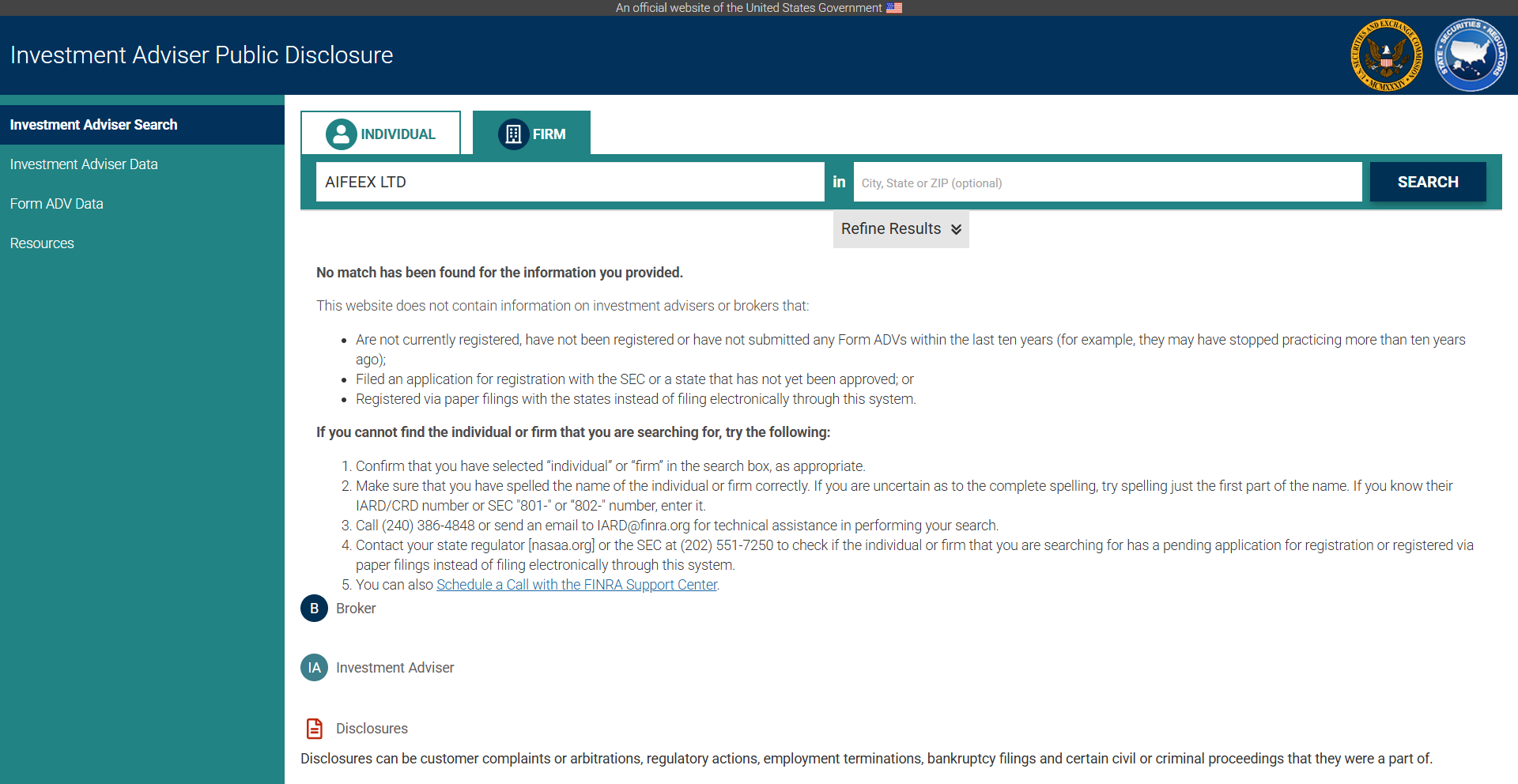 Investment Adviser Public Disclosure