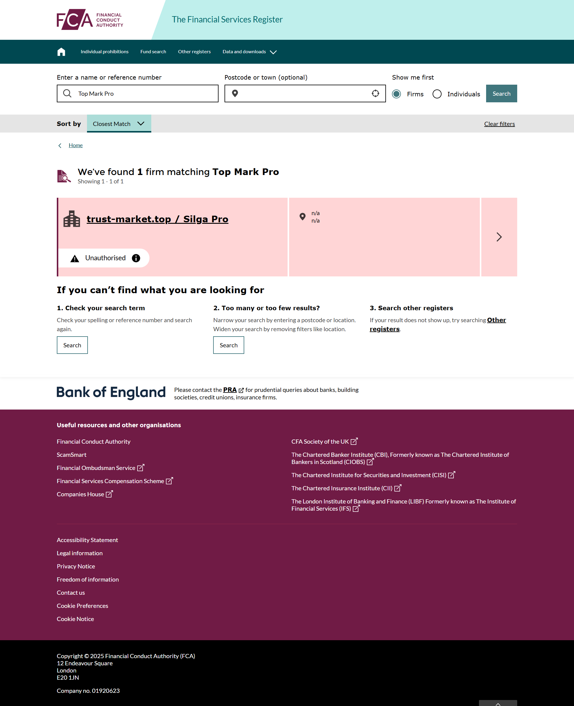 UK Financial Conduct Authority（FCA）