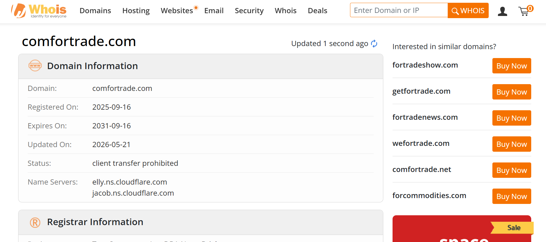 whois-Domainregistrierungszeit