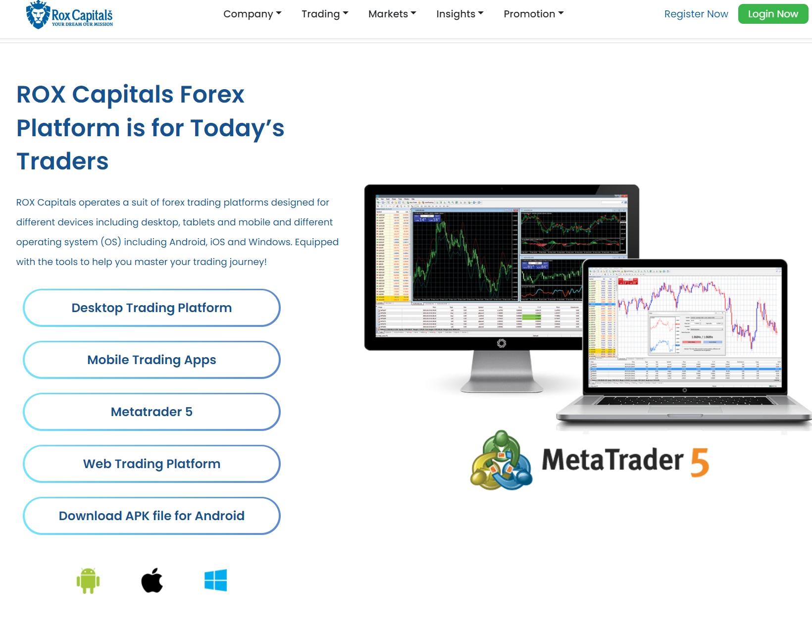 Rox Capitals' trading software
