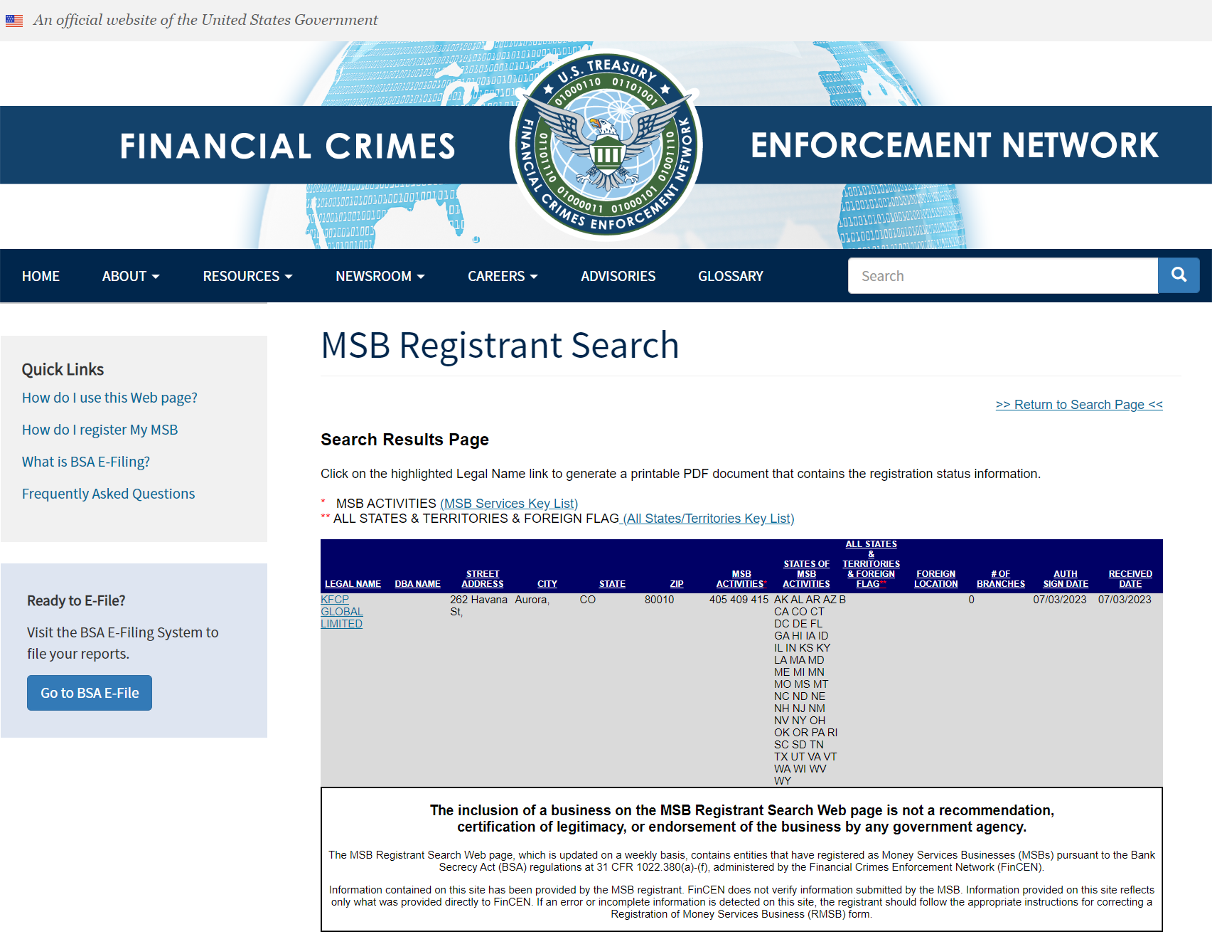 美国金融犯罪执法网络（FinCEN）