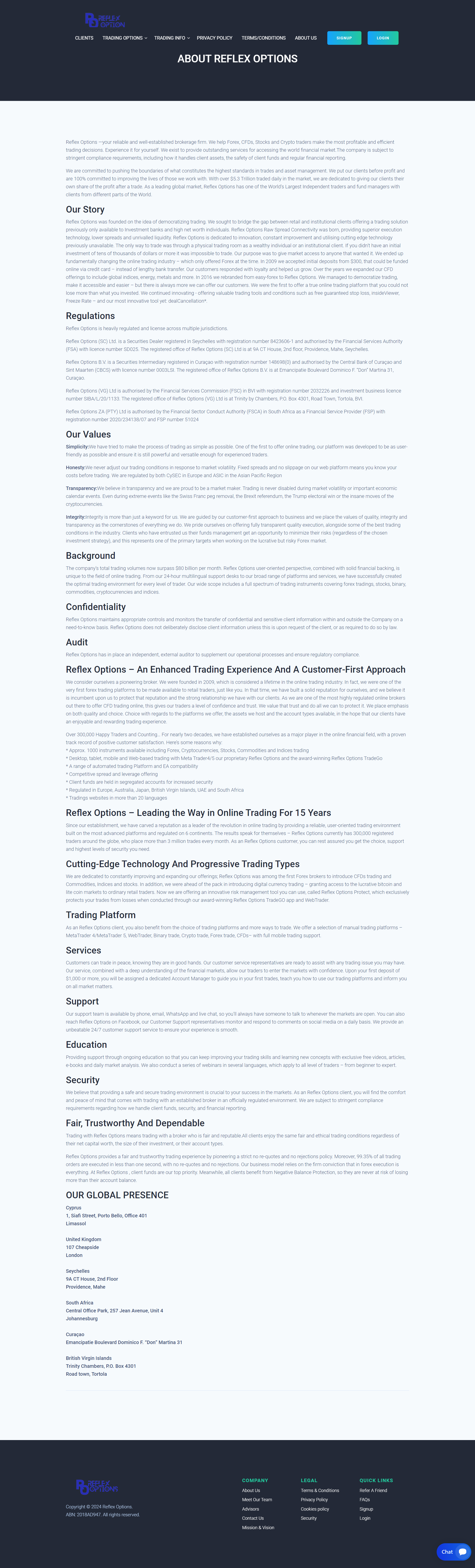 Reflex Options Official Website