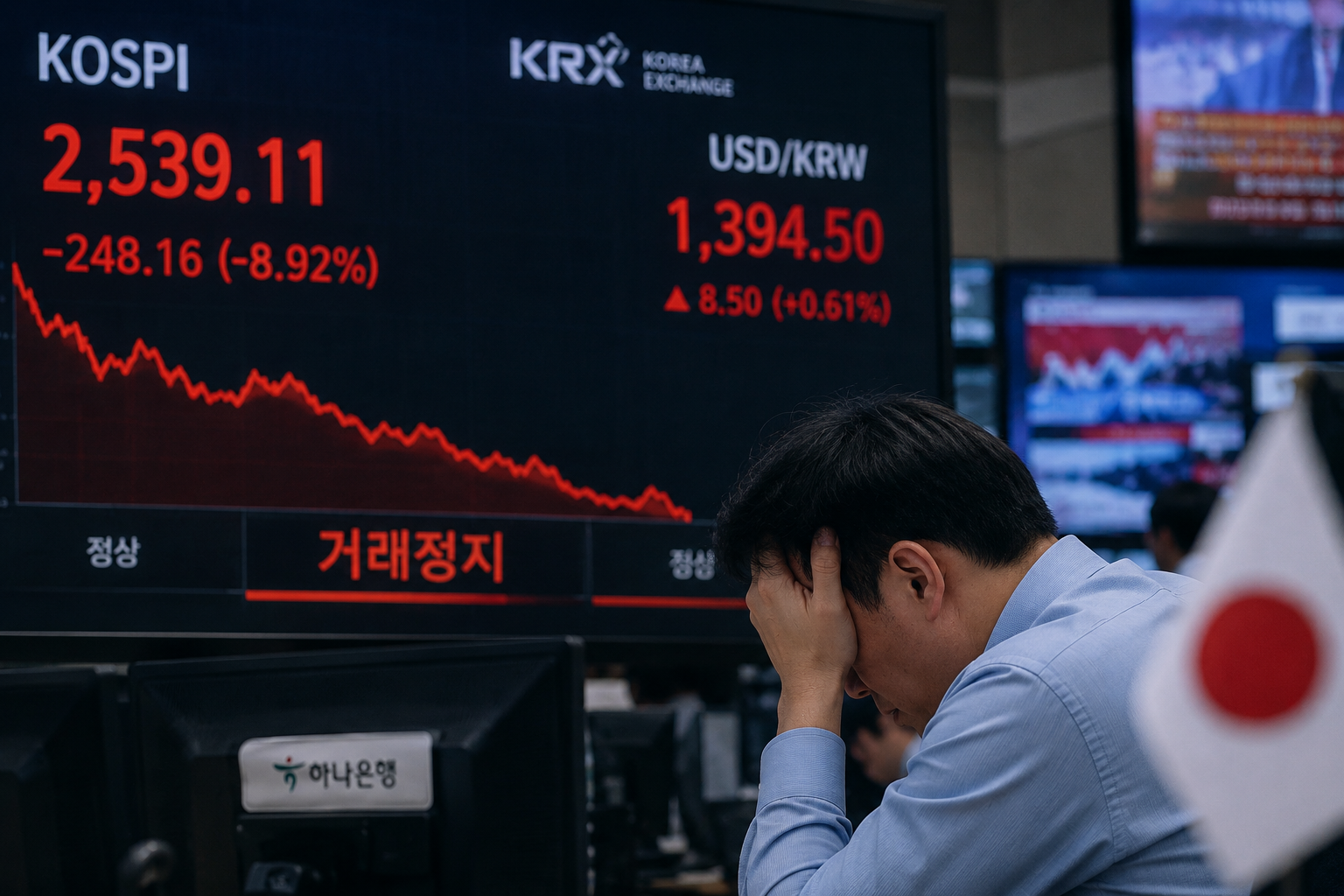 中东局势升级冲击亚太市场：韩股暴跌近9%触发熔断，日股收跌逾1300点