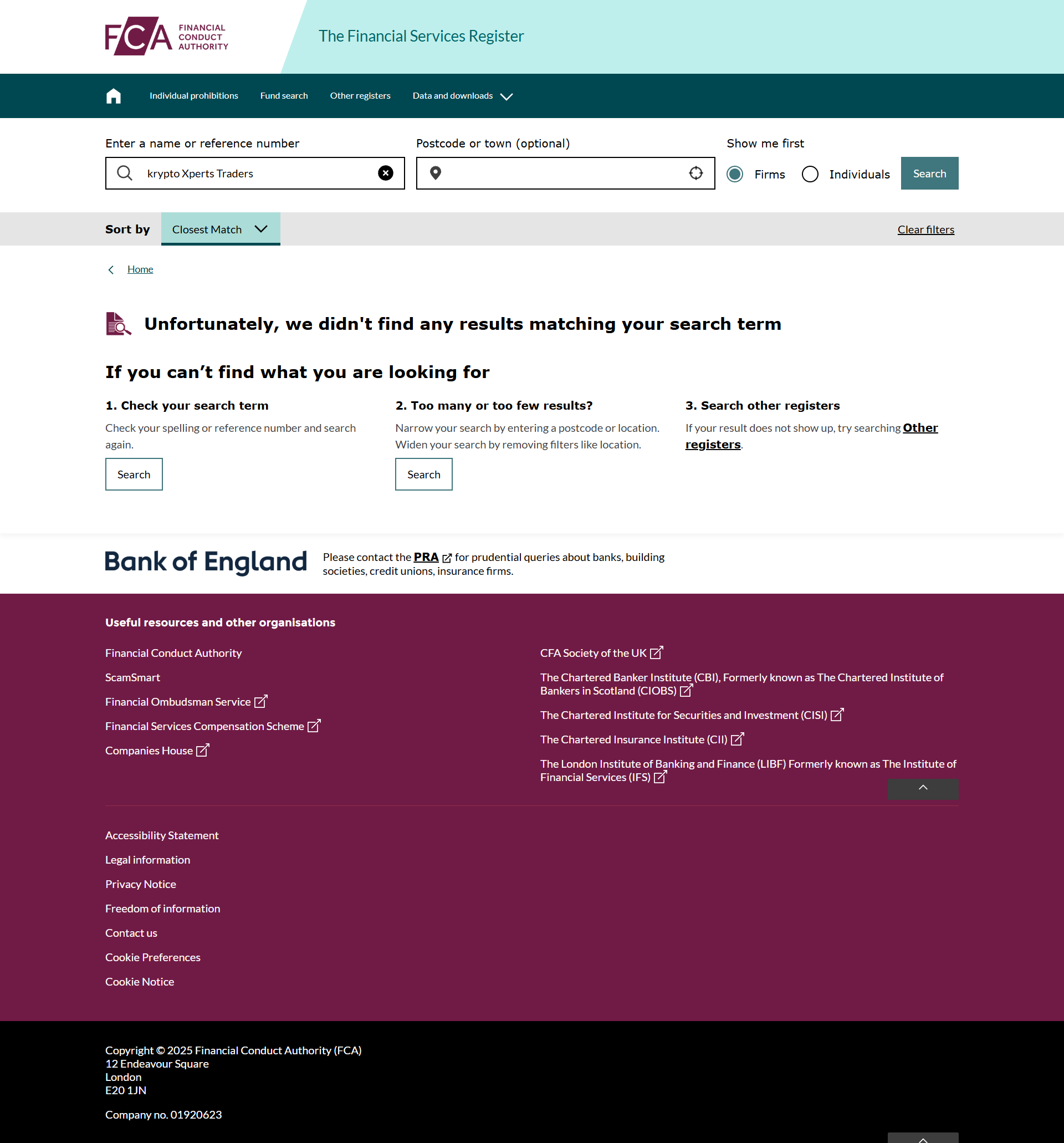 UK Financial Conduct Authority（FCA）