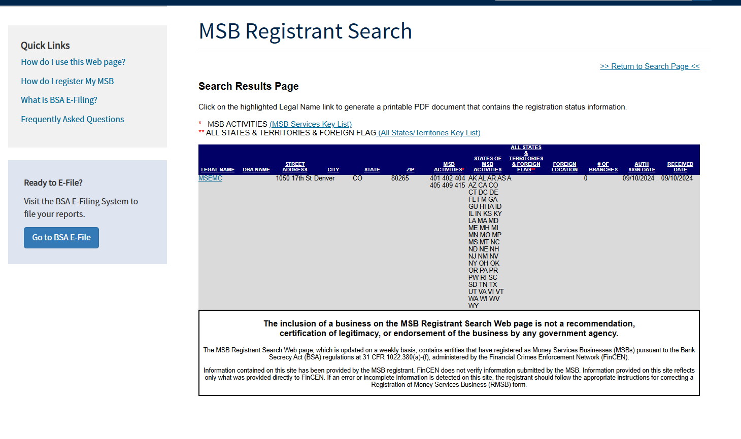 Msemc fincen