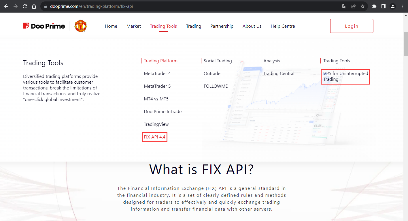 The official website displays other service information