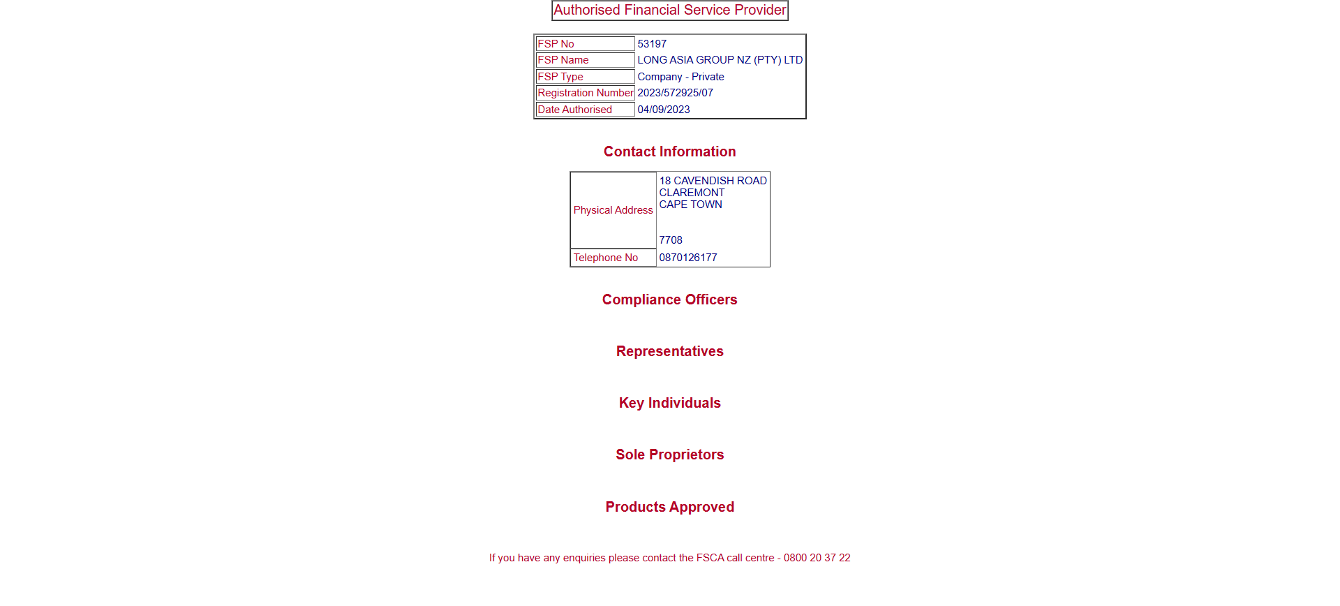 Financial Sector Conduct Authority (FSCA) in South Africa